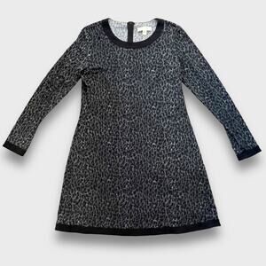 MICHAEL MICHAEL KORS ANIMAL PRINT MOB WIFE MOD STRETCH DRESS BLACK GRAY LARGE
